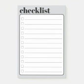 Simple To Do Checklist Sticky Notes Pad, 4" x 6" (Voorkant)