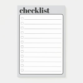 Simple To Do Checklist Sticky Notes Pad, 4" x 6"