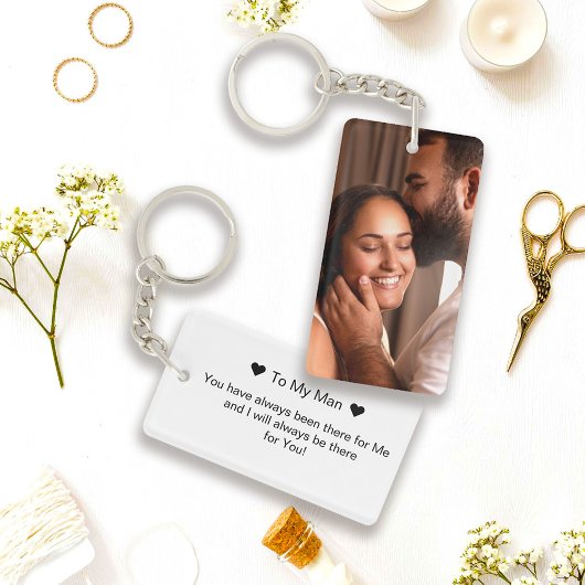 Simple To My Man Script and Photo Double Sided Sleutelhanger