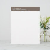 Simple Tooth Icon Brown Border Professional Dental Gepersonaliseerd Briefhoofd (Staand voorkant)