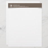 Simple Tooth Icon Brown Border Professional Dental Gepersonaliseerd Briefhoofd (Voorkant / Achterkant)