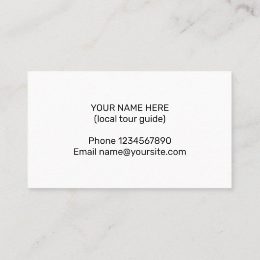 SImple Tour Guide Business Card Template Visitekaartje (Achterkant)