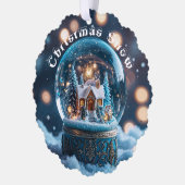 Simple Traditional Christmas Snow Ornament Kaart (Links)