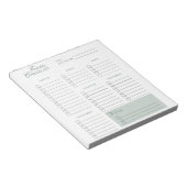 SIMPLE Travel Checklist Beige Bord Groen Esthetisc Notitieblok (Schuin)