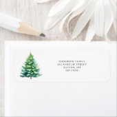 Simple Tree Christmas Return-adreslabel Etiket (Insitu)