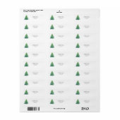 Simple Tree Christmas Return-adreslabel Etiket (Full Sheet)