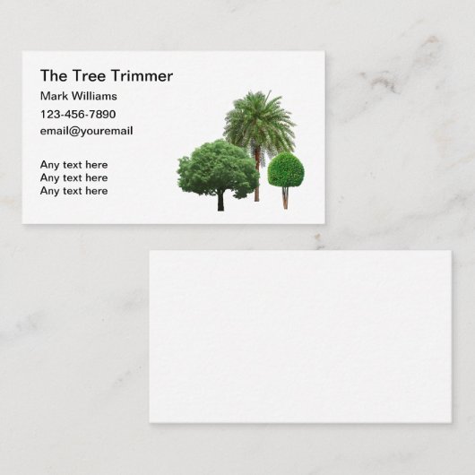 Simple Tree Trimming Service-Visitekaartjes Visitekaartje (Voorkant / Achterkant)