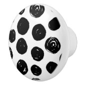 Simple Trendy Black Polka Dots Ceramic Knob. Keramische Knop (Rechts)