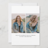 Simple Trendy Calligraphy Three Photo Afstuderen Aankondiging (Achterkant)