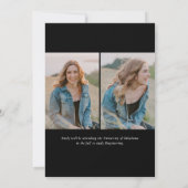 Simple Trendy Calligraphy Three Photo Afstuderen Aankondiging (Achterkant)