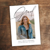 Simple Trendy Calligraphy Three Photo Afstuderen Aankondiging