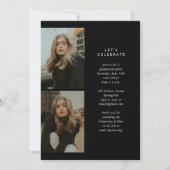 Simple Trendy Calligraphy Three Photo Afstuderen Kaart (Achterkant)