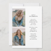 Simple Trendy Calligraphy Three Photo Afstuderen Kaart (Achterkant)