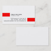 Simple Trendy Cute Red White Visitekaartje (Voorkant / Achterkant)