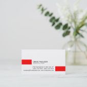 Simple Trendy Cute Red White Visitekaartje (Staand voorkant)