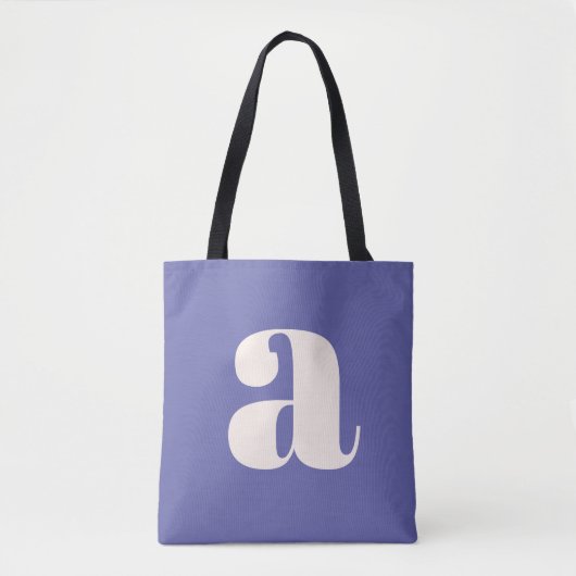 Simple Trendy Paars Bold Retro Monogram Initiaal Tote Bag (Voorkant)