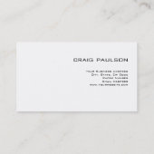 Simple Trendy Plain White Standard-Visitekaartje Visitekaartje (Achterkant)