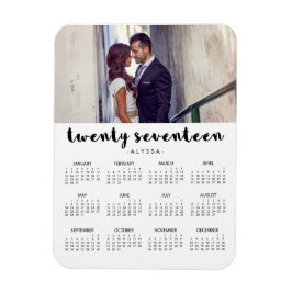 Simple Trendy Typography 2017 Photo Calendar Magneet