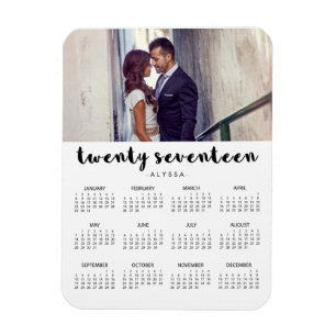 Simple Trendy Typography 2017 Photo Calendar Magneet