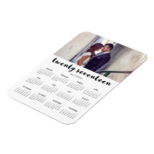 Simple Trendy Typography 2017 Photo Calendar Magneet (Linkerzijde)