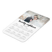 Simple Trendy Typography 2018 Photo Calendar Magneet (Linkerzijde)