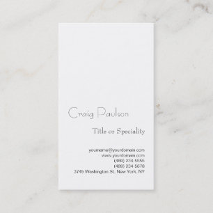 Simple Trendy White Consultant Visitekaartje