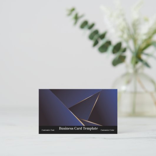 Simple Triangle Abstract Blue Classy Visitekaartje (Staand voorkant)