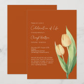 Simple Tulip Celebration of Life Funeral Kaart (Voorkant / Achterkant)