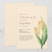 Simple Tulip Celebration of Life Funeral Kaart (Voorkant / Achterkant)