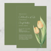 Simple Tulip Celebration of Life Funeral Kaart (Voorkant / Achterkant)