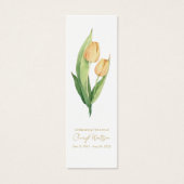 Simple Tulip Funeral Memorial Bookmark Mini Visitekaartjes (Voorkant)