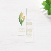 Simple Tulip Funeral Memorial Bookmark Mini Visitekaartjes (Bureau)