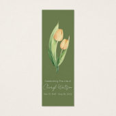 Simple Tulip Funeral Memorial Bookmark Mini Visitekaartjes (Voorkant)