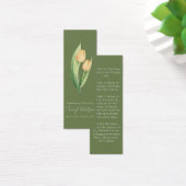 Simple Tulip Funeral Memorial Bookmark Mini Visitekaartjes (Bureau)