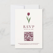 Simple Tulip Ivory Minimalist Wedding QR Code RSVP Kaartje (Voorkant)