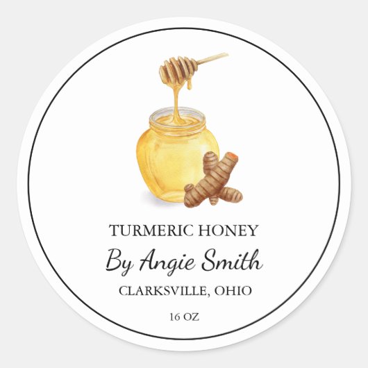 Simple Turmeric Infused Honey Label (Voorkant)