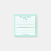 Simple Turquoise Blue Jouw naam Dank je Post-it® Notes (Voorkant)