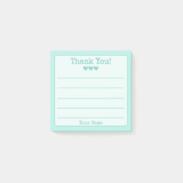 Simple Turquoise Blue Jouw naam Dank je Post-it® Notes
