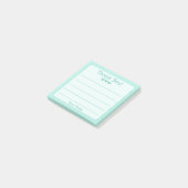 Simple Turquoise Blue Jouw naam Dank je Post-it® Notes (Schuin)