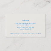 Simple Turquoise Blue Linen look Visitekaartje (Achterkant)