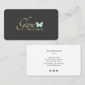 Simple Turquoise Butterfly Visitekaartje (Voorkant / Achterkant)