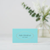 Simple Turquoise Esthetician Beauty Salon & Spa 2 Visitekaartje (Staand voorkant)
