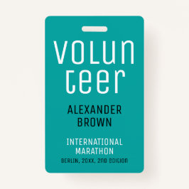 Simple Turquoise Event Vrijwilliger QR Code Naam I Badge