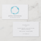 Simple Turquoise Hand Drawn Wreated Logo Natuur Visitekaartje (Voorkant / Achterkant)