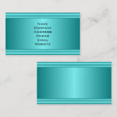 Simple Turquoise Metal Look Visitekaartje (Voorkant / Achterkant)