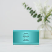 Simple Turquoise Metal Look Visitekaartje (Staand voorkant)