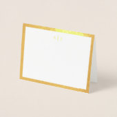 Simple Two Monogram Gold Border Folie Kaarten (Voorkant)