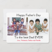 Simple Two Photo Collage Vaderdag Feestdagenkaart (Voorkant)