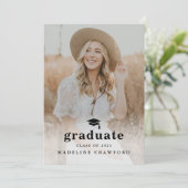 Simple Type 2 Photo Afstuderen Kaart (Staand voorkant)