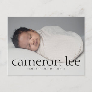 Simple Type Baby Birth Photo Announding Briefkaart